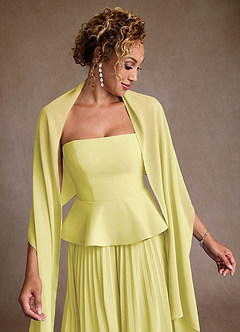 Azazie Josabeth Mother of the Bride Dresses Lemon Sorbet A-Line Pleated Chiffon Dress image7