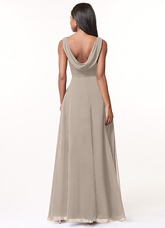 Azazie Karina Bridesmaid Dresses Frost A-Line Pleated Chiffon Dress image2