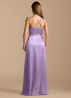 Azazie Trina Jurken voor bruidsmeisjes Jurk van Metaalachtig Satijn met A-Lijn One-Shoulder Lila image9