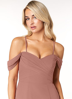 Azazie Joretta Bridesmaid Dresses Cedar Rose A-Line Sweetheart Neckline Chiffon Convertible Dress image6