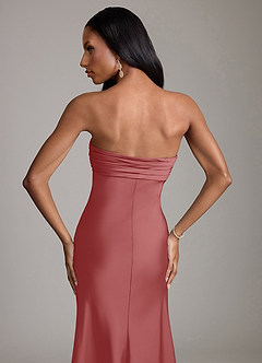 Azazie Saylor Jurken voor bruidsmeisjes Jurk van Stretch Satijn met Zeemeermin Strapless Antieke Roos image6