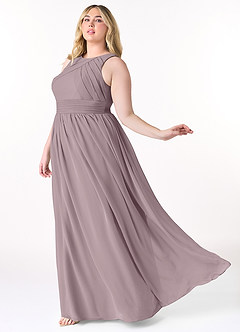 Azazie Harper Bridesmaid Dresses Dusk A-Line Pleated Chiffon Dress image8