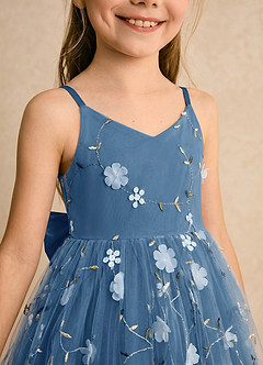 Azazie Junebug Flower Girl Dresses Twilight Ball-Gown Spaghetti Strap Tulle Dress image6