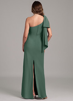 Azazie Capri Bridesmaid Dresses Sea Moss A-Line One Shoulder Chiffon Dress image2