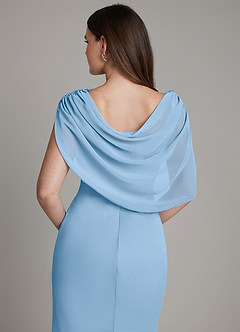 Azazie Hadley Bridesmaid Dresses Powder Blue Mermaid Pleated Chiffon Dress image7