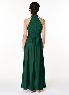 Azazie Iman Junior Linia A Pofałdowany Szyfon Długość podłogi Młodsza druhna Sukienka image2