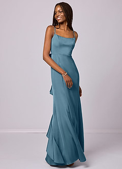 Barbie ♥ Azazie Bridesmaid Dresses Bermuda Mermaid Bow Stretch Satin Dress image3