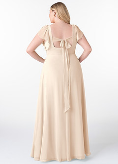 Azazie Syenna Bridesmaid Dresses White Alabaster A-Line Ruched Chiffon Dress image7