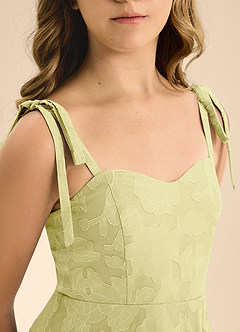 Azazie Rosey Junior Jurk van Bloemen Burn-out met A-Lijn Sweetheart Halslijn Citroensorbet image8