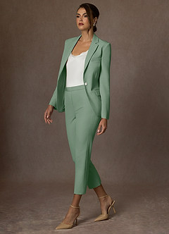 front Kennedy Matcha Structured Stretch Dress Pants