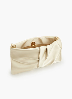 front Borsa a tracolla in raso plissettato