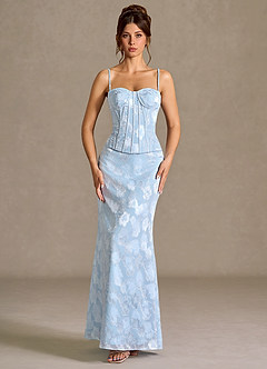 Alyssa Powder Blue Corset Two-Piece Dress image4