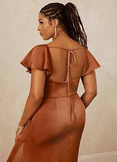 Christian Siriano Bridal for Azazie 1005 Bridesmaid Dresses Copper Sheath Sweetheart Neckline Stretch Satin Dress image10