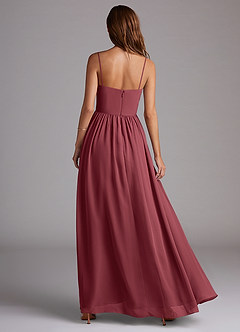 Azazie Calianna Bridesmaid Dresses Merlot A-Line Off the Shoulder Chiffon Convertible Dress image5