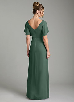 Azazie Ambrosia Bridesmaid Dresses Sea Moss A-Line Pleated Chiffon Dress image6