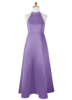 Azazie Laurel Junior Robe Trapèze en Mat Satiné Tahiti image6