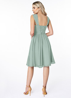 Azazie Angie Bridesmaid Dresses Agave A-Line Corset Chiffon Dress image2