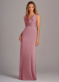 Azazie Wrenlee Bridesmaid Dresses Vintage Mauve A-Line Stretch Satin Dress image1
