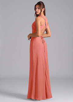 Azazie Evadne Suknie dla druhen Osłona Pofałdowany Szyfon Do ziemi Sukienka image2