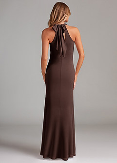 Azazie Doretta Bridesmaid Dresses Ganache Mermaid Pleated Chiffon Dress image9