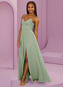 Barbie ♥ Azazie Abiti da Damigella Abito A-Line in Chiffon Con Tasche Verde Salvia image8