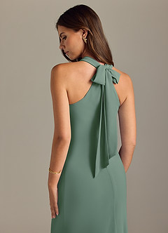 Azazie Doretta Bridesmaid Dresses Eucalyptus Mermaid Pleated Chiffon Dress image2