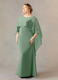 Azazie Dion Mother of the Bride Dresses Matcha Sheath Scoop Stretch Crepe Dress image10