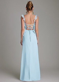 Azazie Jessamine Bridesmaid Dresses Sky Blue Mermaid Corset Chiffon Dress image7