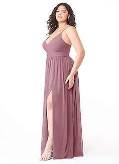 Azazie Aaida Bridesmaid Dresses Vintage Mauve A-Line Corset Chiffon Dress image9