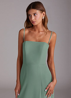 Azazie Wren Vestidos de madrinha de casamento Vestido Eucalipto de Chiffon de Linha A com Sem alças image2