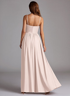 Azazie Calianna Brudtärnklänningar Klä av A-Linje i Stretch Satin Av axeln Rodnande Rosa Konvertibel image4