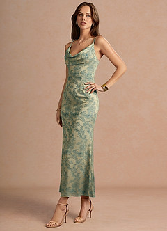 Leah Platinum Teal Maxi Dress image4
