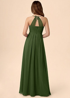 Azazie Ginny Junior Linia A Pofałdowany Szyfon Długość podłogi Młodsza druhna Sukienka image4