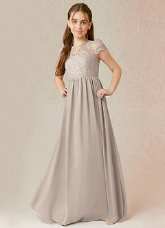 Azazie Delevingne Junior Frost A-Line Lace Chiffon Dress image1