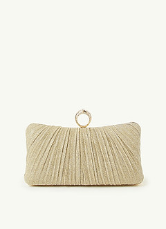 front Ruched Sparkling Clutch Bag