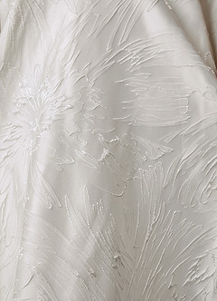 Azazie Tallulah Wedding Dresses Diamond White A-Line Strapless Floral Jacquard Dress image6