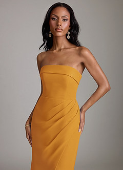 Azazie Aretha Brudepigekjoler En streg Stropløs Chiffon Gulv-længde Kjole image7