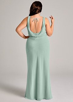Azazie Rylina Bridesmaid Dresses Agave Mermaid Pleated Chiffon Dress image11