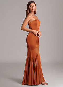 Azazie Uma Bridesmaid Dresses Cinnamon Mermaid Strapless Chiffon Convertible Dress image4