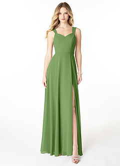 Azazie Julie Bridesmaid Dresses Basil A-Line Sweetheart Neckline Chiffon Dress image1
