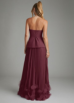 Azazie Alex Brautjungfernkleider A-Linie Korsett Chiffon Kleid Cabernetrot image6