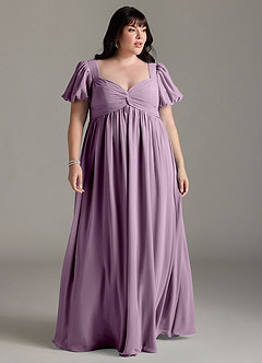 Azazie Madisynn Maternity Bridesmaid Dresses Bow Chiffon Floor-Length Dress image5
