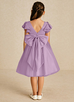 Azazie Kaeya Flower Girl Dresses Wisteria A-Line Bow Tulle Dress image1