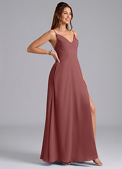 Azazie Sarella Bridesmaid Dresses Amethyst A-Line with Pockets Chiffon Dress image3
