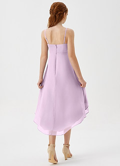 Azazie Mariam Junior Frosted Lilac A-Line Pleated Chiffon Dress image6