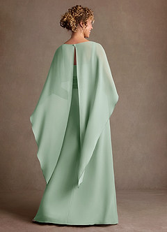 Azazie Marilla Klänningar till brudens mor Klä A-Line i Chiffong Plisserad Agave image3