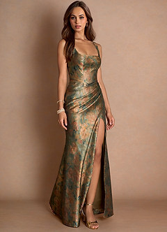 Emberly Vintage Teal Maxi Dress image3