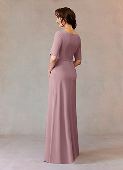 Azazie Joelle Mother of the Bride Dresses Dusty Rose A-Line Sequins Stretch Crepe Dress image3