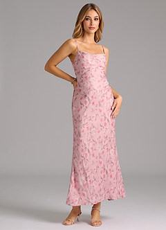 Azazie Reanna Bridesmaid Dresses Rosette Dreamy Floral Sheath Pleated Dreamy Floral Dress image3