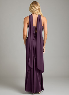 Azazie Sorrel Bridesmaid Dresses Plum Mermaid Strapless Stretch Satin Convertible Dress image9
